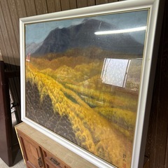 大型 額装風景画（山・紅葉）インテリアにの画像