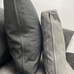 vanilla サンドイッチクッション 小:ライトグレー × 大:チャコールの画像