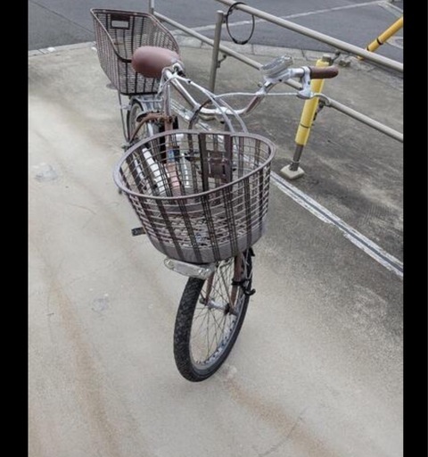 【美品】パナソニック 電動アシスト自転車 (前後カゴ付き)