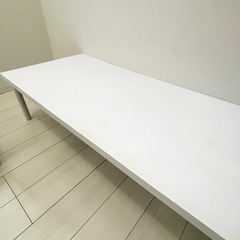 ホワイトデスク 150cm 作業机 PCデスク ローテーブルの画像