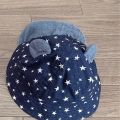 ベビー　くま耳　星柄デニム帽子の画像