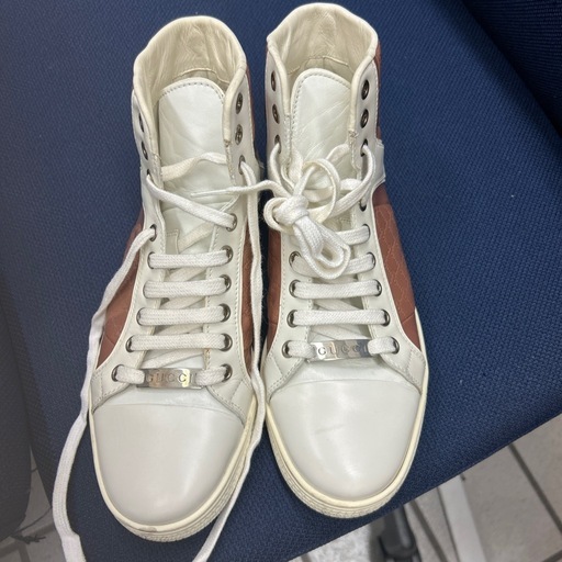 箱無し GUCCI グッチ ハイカット スニーカー シューズ ピンク GGロゴ