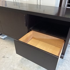 テレビ台　木目　ブラックの画像