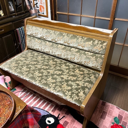 2人用ソファー　収納付き長椅子