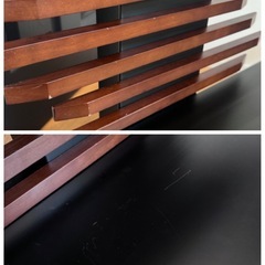 【美品】天然木 テレビスタンド ロータイプ 棚板付きの画像