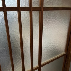 昭和レトロ ヴィンテージ　ガラス入り建具（木製引き戸）ガラス戸　和風の画像