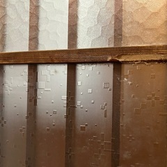 昭和レトロ ヴィンテージ　ガラス入り建具（木製引き戸）ガラス戸　和風の画像