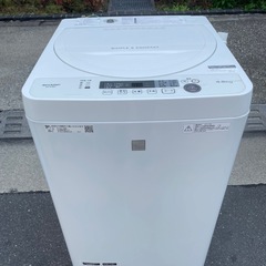 f●t■SHARPシャープ・全自動電気洗濯機4.5kg【ES-G4E6-KW】ステンレス槽・ホワイト・2019年製の画像