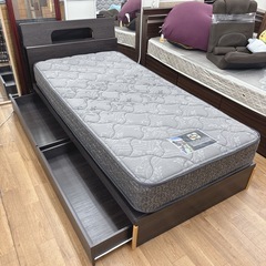 【🐤買取市場 柴田店】 I486 🌈 ジモティー限定価格！ 最高級！ Sealy 収納付きシングルベッド ⭐ クリーニング済の画像