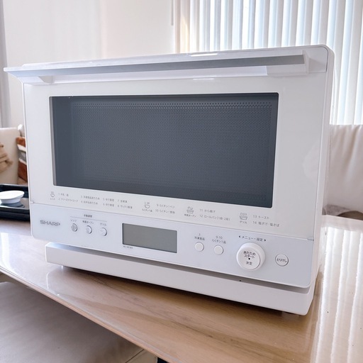 SHARP オーブンレンジ RE-WF263-W 2022年製 ホワイト 角皿付き