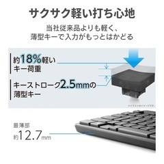 エレコム キーボード 有線 メンブレン 薄型 コンパクトキーボード ブラック TK-FCM107XBKの画像