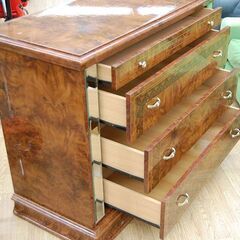 TSB MOBILI 4段チェスト 幅108.5×奥46×高83.5cm イタリア製 象嵌細工 カットガラス加工 サイドボード リビングボード モビリ 札幌市 清田区 平岡の画像