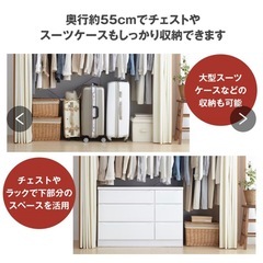 カーテン＆パネル付き伸縮クローゼットハンガーの画像