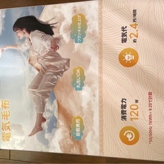 洗える電気毛布 クリーム色6段階温度設定の画像