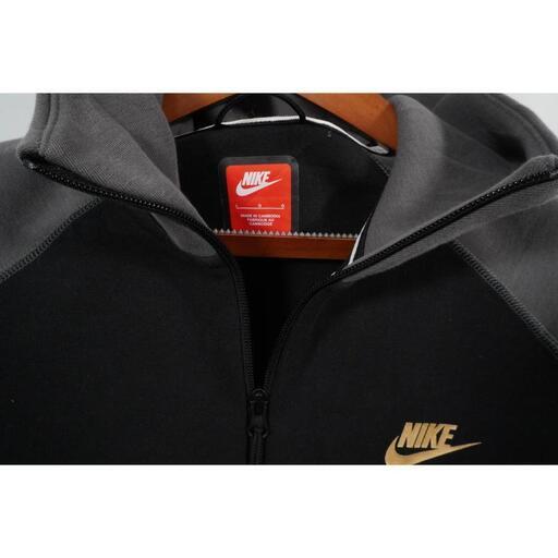 ナイキ テックフリース フルジップ フーディ グレー/ブラック/ベージュ 中古良品