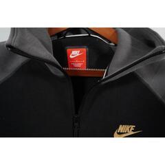 ナイキ テックフリース フルジップ フーディ グレー/ブラック/ベージュ 中古良品の画像