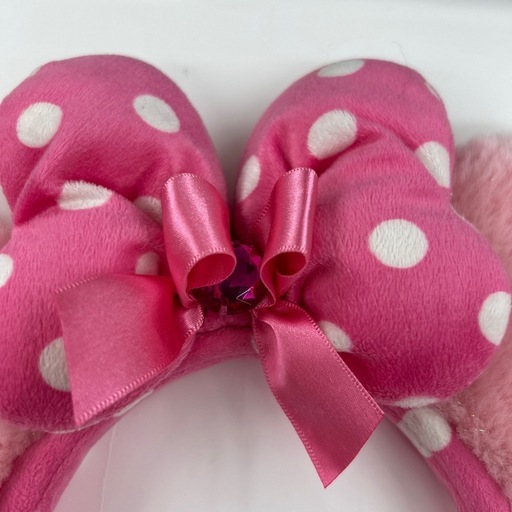 ディズニー Disney  リゾート ミニーマウス カチューシャ ピンク 水玉 リボン ビーズ【48481】