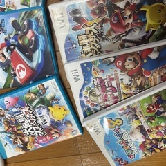 【全てセット◎】Wii U本体＋ディスク(9枚)ハンドル(4個)＋コントローラー(4個)＋その他set《宜野湾市》の画像