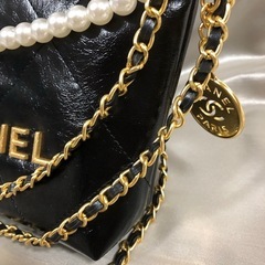 CHANEL シャネル ノベルティ ショルダーバッグ　ブラック　パール　⑧の画像