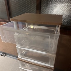 アイリスオーヤマ　3段収納ボックス×2つの画像