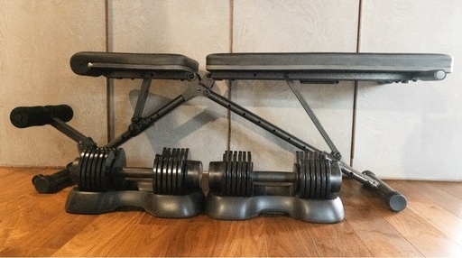 可変式トレーニングベンチ　可変式ダンベル20kg×2