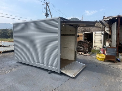 No.974 アルミバン 2t 車 アルミ 箱 バイク 倉庫 トラック コンテナ 米 保管庫 物置 DIY