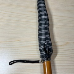 コンパクトに折りたたみ可能な傘です。 折りたたみ時の長さは約28cmで、持ち運びに便利です。の画像