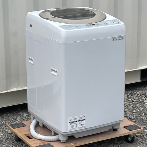 高圧洗浄済み ! ! ◇シャープ 洗濯機 2020年製 9Kg 穴なしサイクロン洗浄 おしゃれ着 ガンコ汚れコース 風乾燥　ES-GV