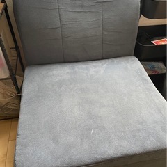 ブルー　ソファ　　　ファブリックレザーの画像