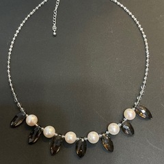 淡水パール ネックレス スモーキーストーン パールネックレス レディース 上品 パールネックレス アクセサリー 真珠 ネックレスの画像