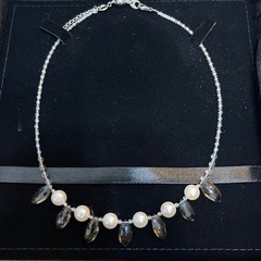 淡水パール ネックレス スモーキーストーン パールネックレス レディース 上品 パールネックレス アクセサリー 真珠 ネックレスの画像