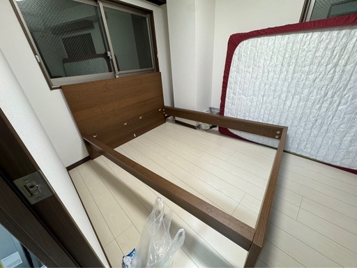 IKEA MALM ダブルベッドフレーム（収納付き）美品・引き取り限定 