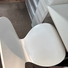 シンプルデスク＆チェアセット 白 コンパクト 学習机・作業用に◎の画像