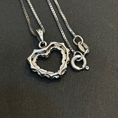 シルバー925 ハート ネックレス パープルストーン レディース S925 ペンダント 上品 可愛い アクセサリー シルバー925の画像