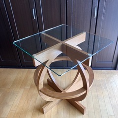 正方形ガラス天板 ダイニング テーブル 70cm×70cm 高さ 81cmの画像