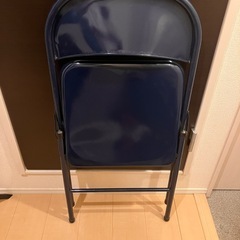 折り畳みチェア　パイプ椅子 ブルーの画像
