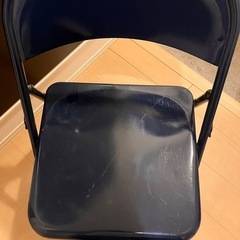 折り畳みチェア　パイプ椅子 ブルーの画像