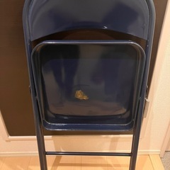 折り畳みチェア　パイプ椅子 ブルーの画像