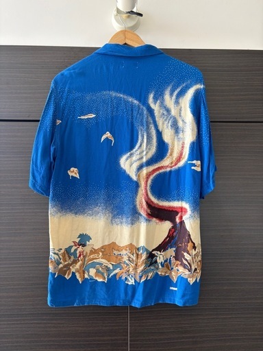 90s DENIME 活火山アロハシャツ　Lサイズ