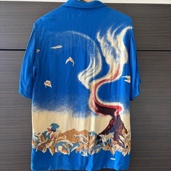 90s DENIME 活火山アロハシャツ　Lサイズの画像