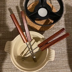 【新品未使用】ル・クルーゼ フォンデュセット 完売品 赤 ホーロー チョコチーズの画像