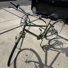 自転車 ママチャリ 26インチ カーキの画像
