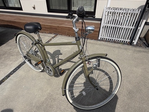 自転車 ママチャリ 26インチ カーキ