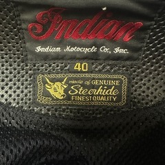 Indianモーターサイクル  革　半袖　パンチングレザーの画像