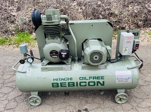 日立　コンプレッサー オイルフリーベビコン 1.5OP-9.5GP5 (無給油式/三相200V/1.5kW) [コンプレッサー]70l