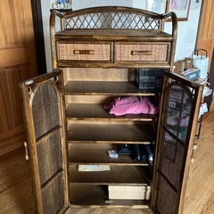 ⭕️美品★ラタンのシューズボックスの画像