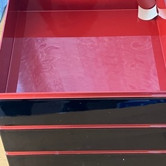 重箱　3段　梅　松　縁起のの良い絵柄　未使用品　おせち　オードブル　レトロ②の画像