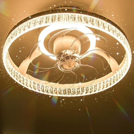 シーリングファンライト　クリスタル設計　Φ50cm 60W led