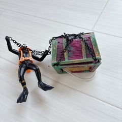 宝探しダイバーフィギュア 水槽オーナメントの画像