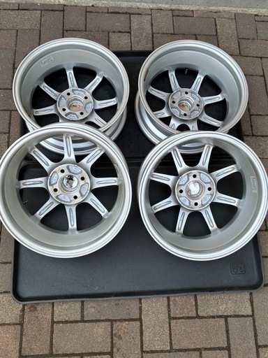 ［決まりました］美品　AME  ザインEK 15×5.5J +43 PCD100   4H シャインシルバー